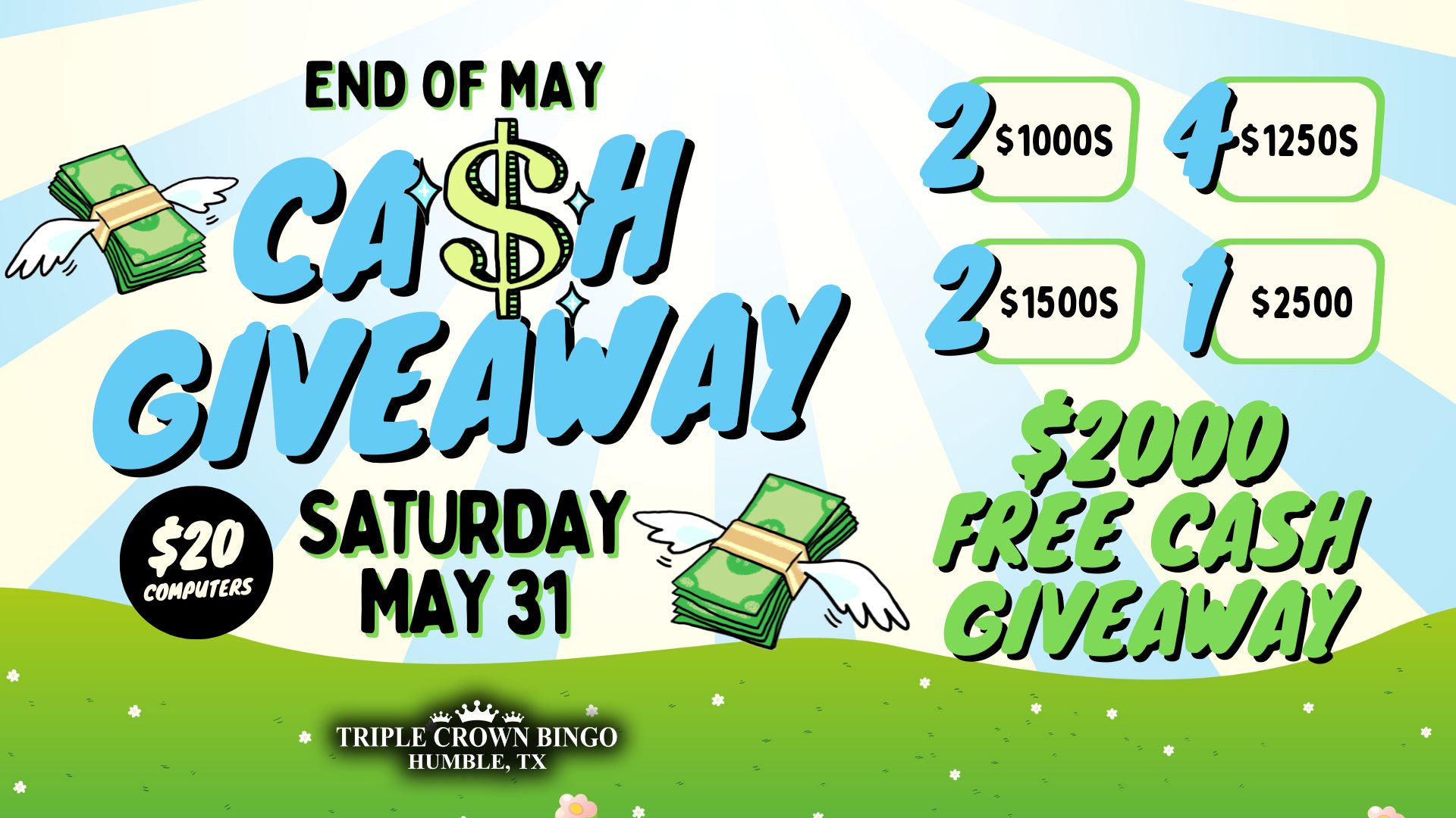 TCB End of May Cash Giveaway